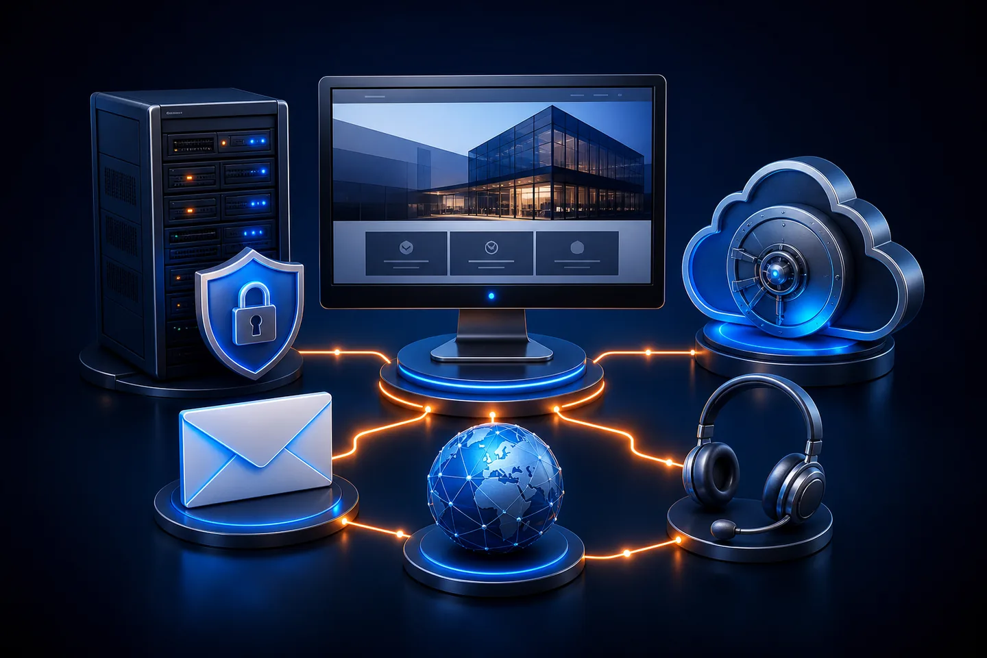 استضافة مُدارة وبريد أعمال وSSL ونسخ احتياطي ودعم في خطة واحدة